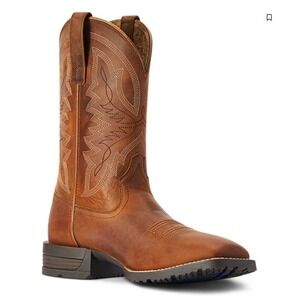 Ariat Men's Hybrid Ranchwork Boots Size 12 D Thatch Brown Wide Square Toe - NEW